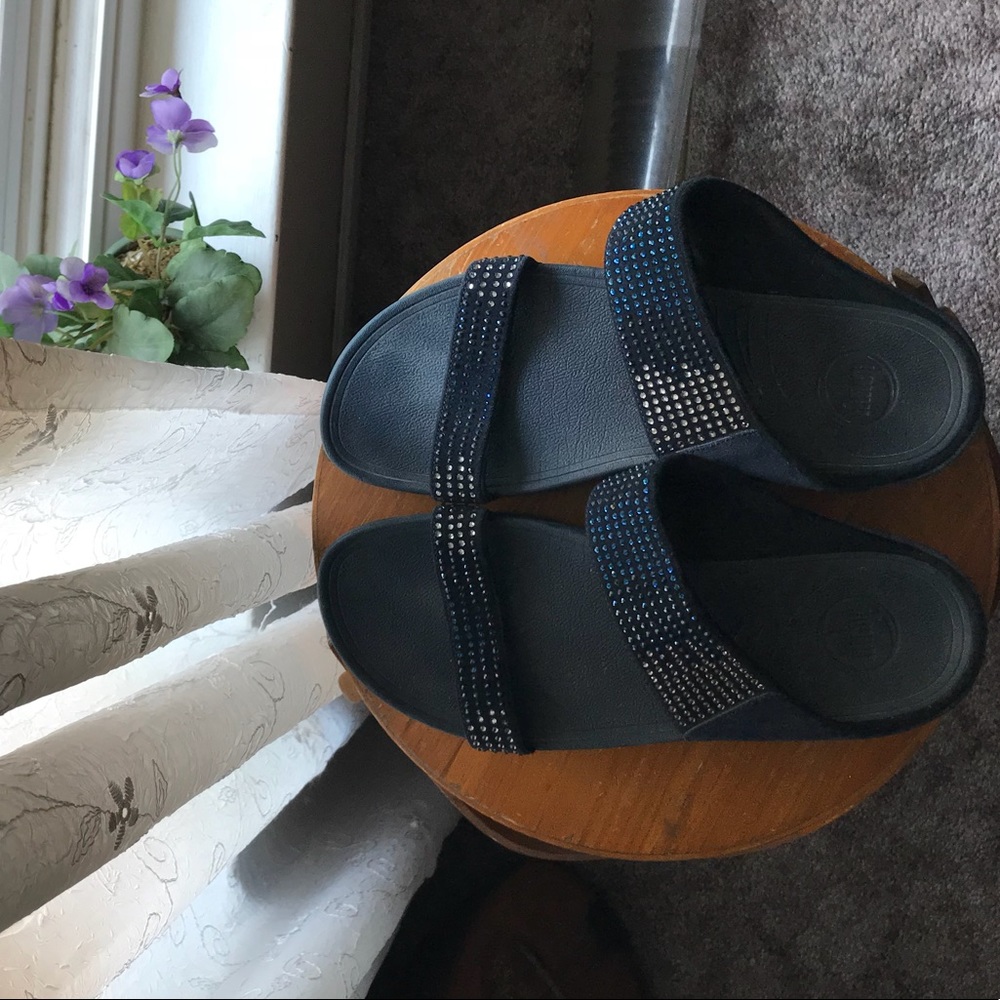 Fit Flops- Navy sparkling sandals size 11
